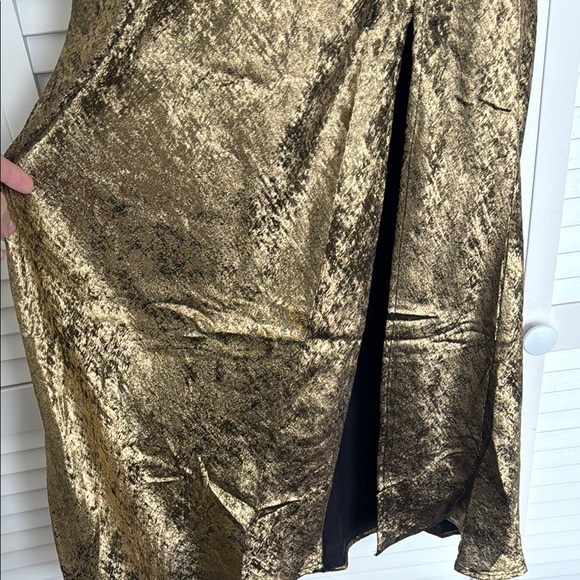 Astr Marissa Gold Halter Slit Gown - Picture 8 of 10